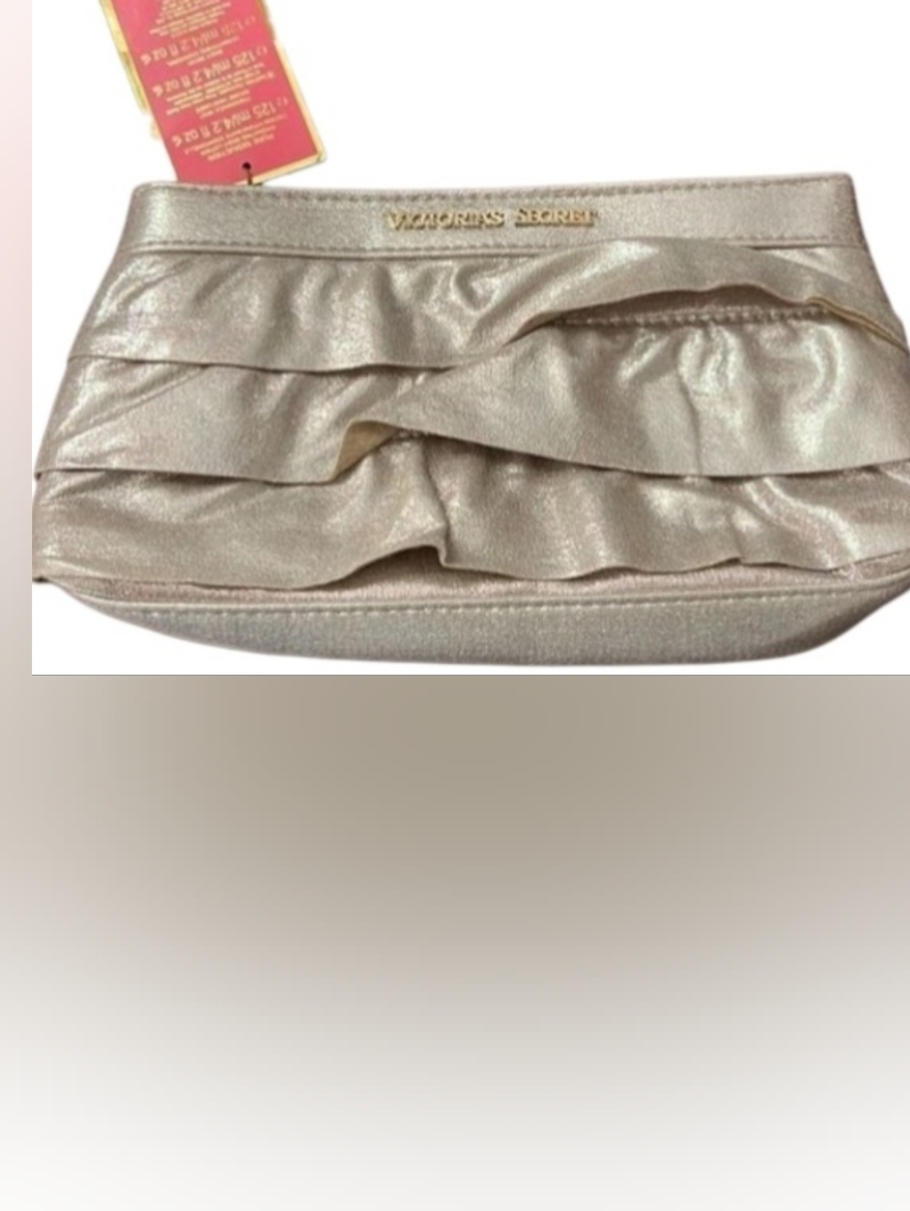 Victoria's Secret Metallic Gold Ruffle Wristlet Clutch